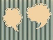Dekorativ: Zwei Sprachwölkchen, aber ohne Worte à la Comics, 