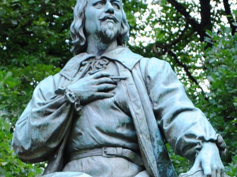 Bronzestandbild im Stadtpark des Friedens in Görlitz, geschaffen 1898 von dem Bildhauer Johannes Pfuhl; © Stadt Görlitz.