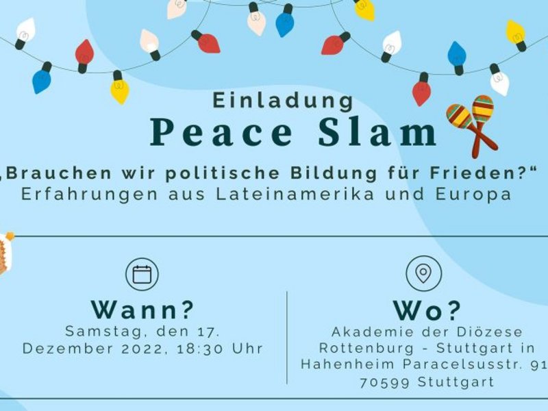 Peace Slam: Brauchen wir politische Bildung für Frieden? Peace Slam: Brauchen wir politische Bildung für Frieden?