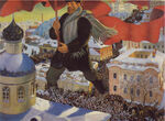Der Bolschewik, Ölgemälde von Boris Kustodijew (1920)