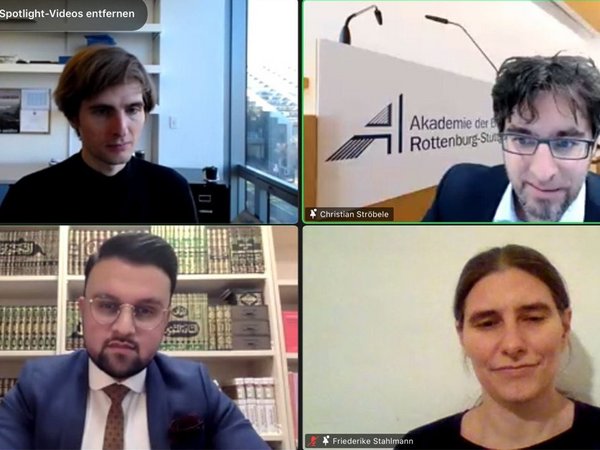 Arvid Bell (l.o.), Christian Ströbele (r.o.), Idris Nassery (l.u.) und Friederike Stahlmann (r.u.)