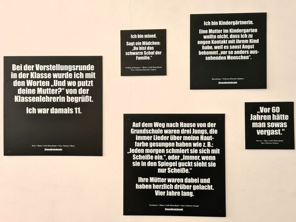Bezeichnende Zitate aus dem Schulalltag. Gesammelt in der Ausstellung „Was ihr nicht seht“.