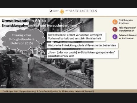 Online-Vortrag, Prof. Dr. Fred Krüger vom Institut für Geographie an der Friedrich-Alexander-Universität Erlangen-Nürnberg.