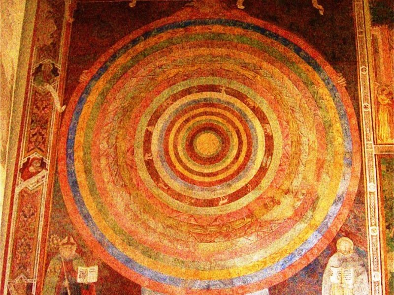 Kosmischer Christus, der als Gott und Mensch die Sphären umfasst; Kreuzgang im Camposanto, Pisa; Foto: Klaus Heinrich Neuhoff. Kosmischer Christus, der als Gott und Mensch die Sphären umfasst; Kreuzgang im Camposanto, Pisa; Foto: Klaus Heinrich Neuhoff.