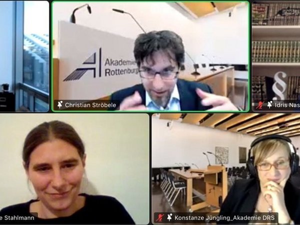 Arvid Bell (l.o.), Christian Ströbele (m.o.), Idris Nassery (r.o.), Friederike Stahlmann (l.u.) und Konstanze Jüngling (r.u.)