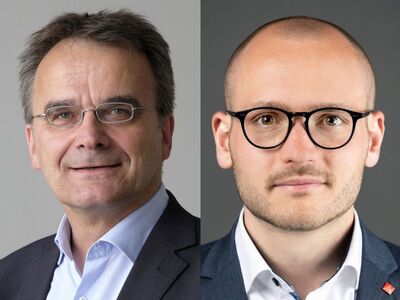 Dr. Jürgen Dispan, Autor des aktuellen Strukturberichts für die Region Stuttgart, Alessandro Lieb, 1. Bevollmächtigter der IG Metall Esslingen.